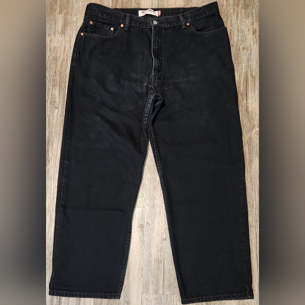 Men's vintage Levi's 550‎ Relaxed Jeans Black Size 40x29 fit  (42x30) Straight